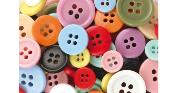 Botones redondos de plástico, 300 unidades