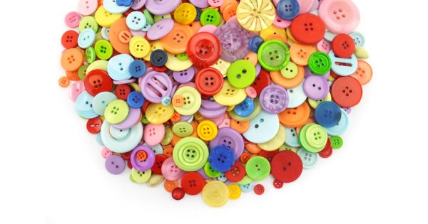 Botones redondos de colores, 1200 unidades