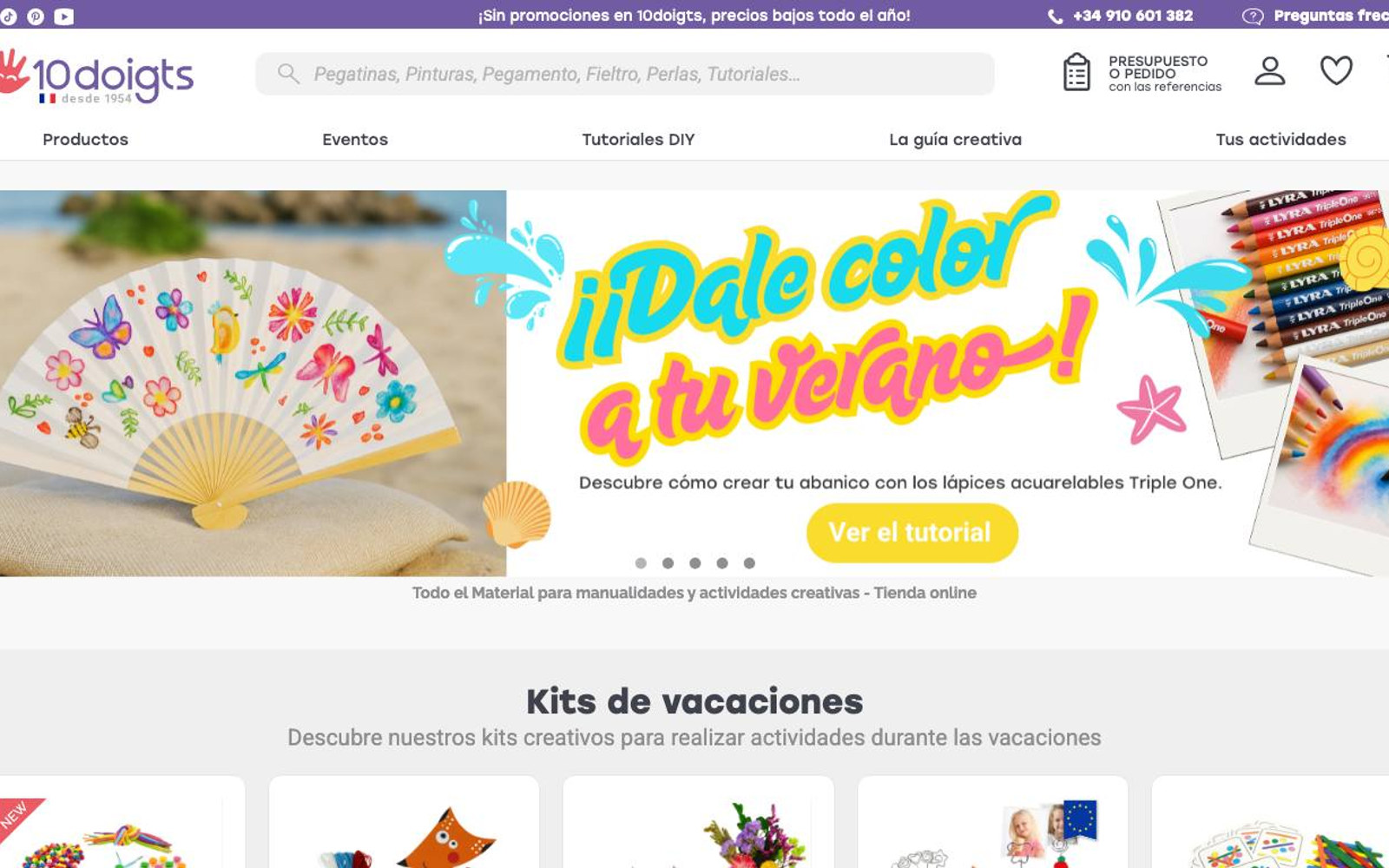 Captura de pantalla de la home de 10doigts