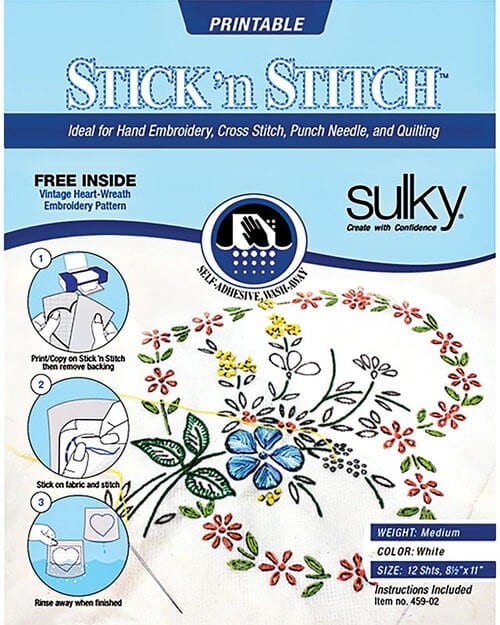 Stick'n Stitch 12 Printable Sheets