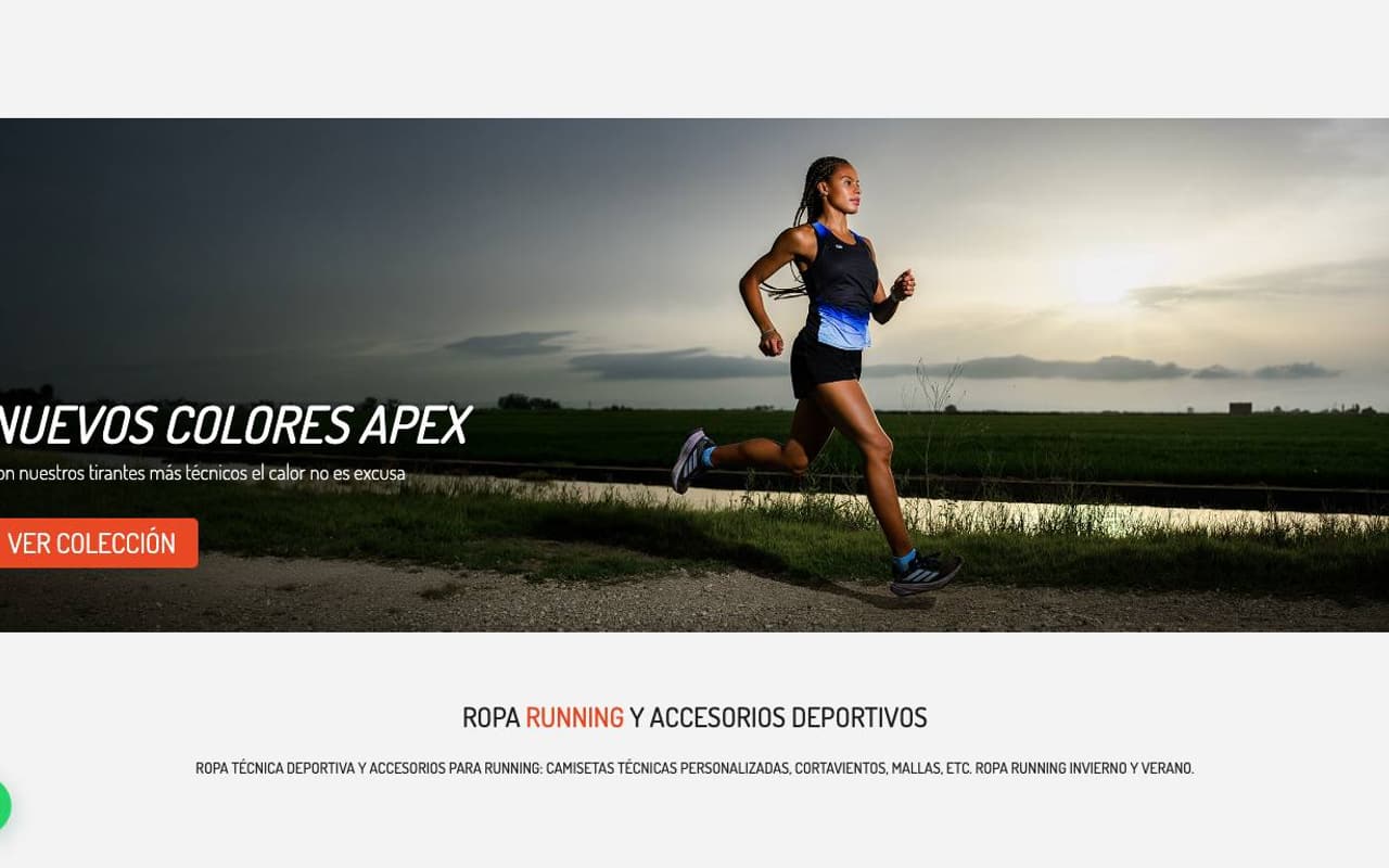 Captura de pantalla de la home de 42K Running