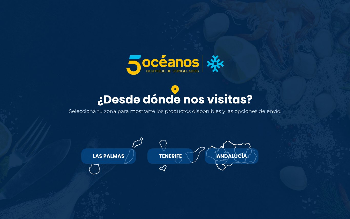 Captura de pantalla de la home de 5 Océanos