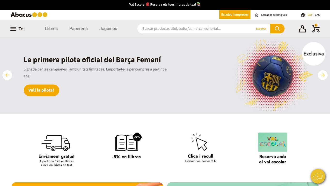 Captura limpia de la home oficial de Abacus