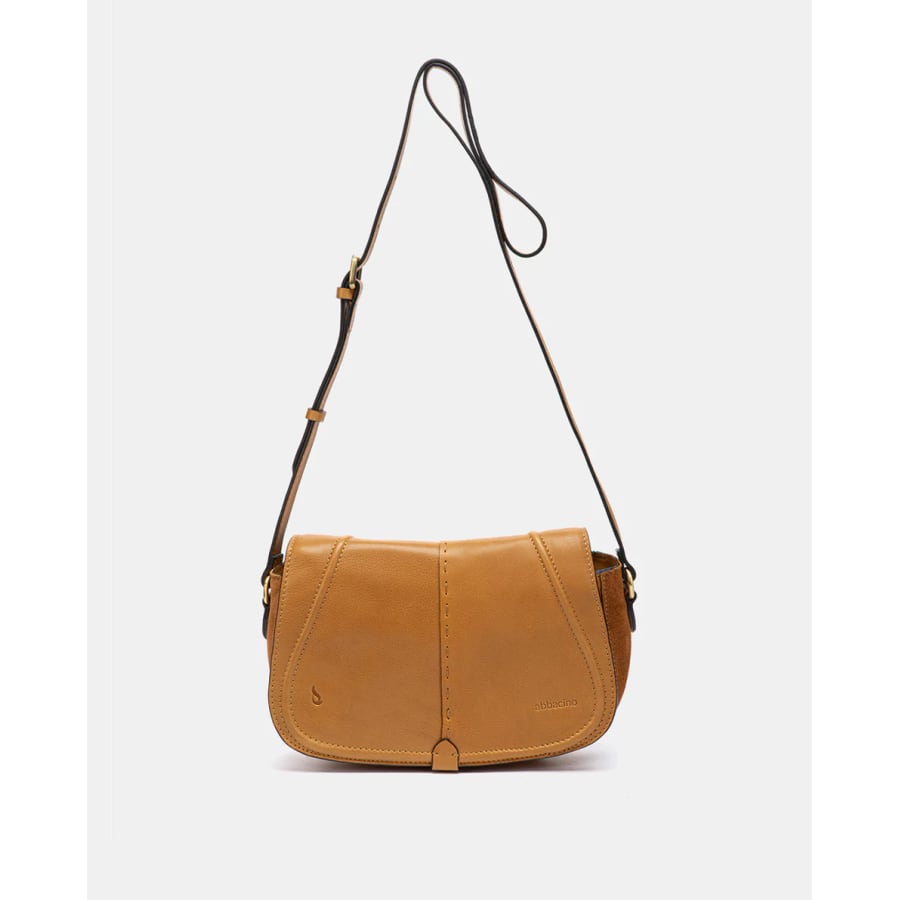 Bandolera en piel cognac