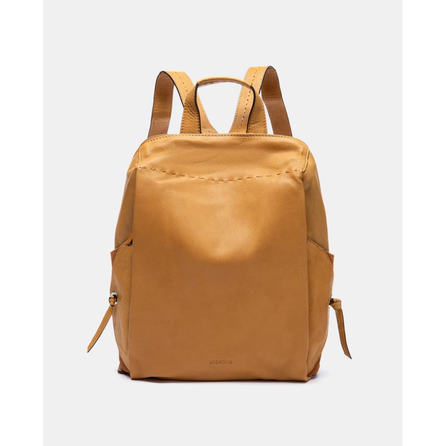 Mochila en piel cognac