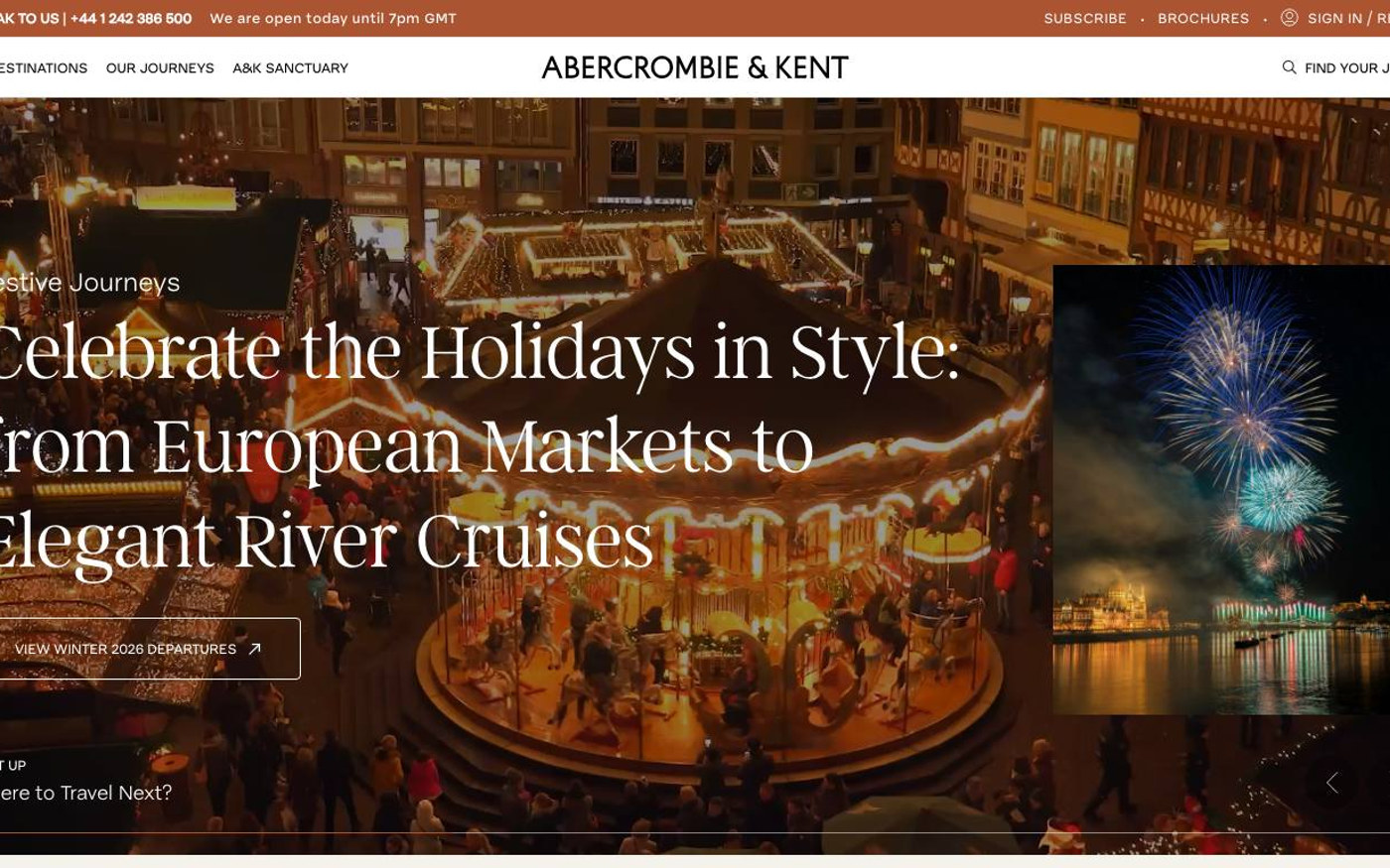 Captura limpia de la home oficial de Abercrombie & Kent
