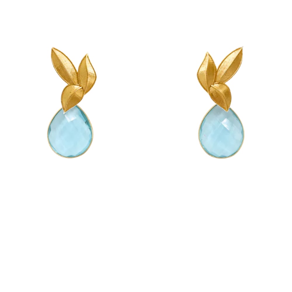 Set Matrix Pendientes Desmontables Laguén y Tear Azul Turquesa Cristal