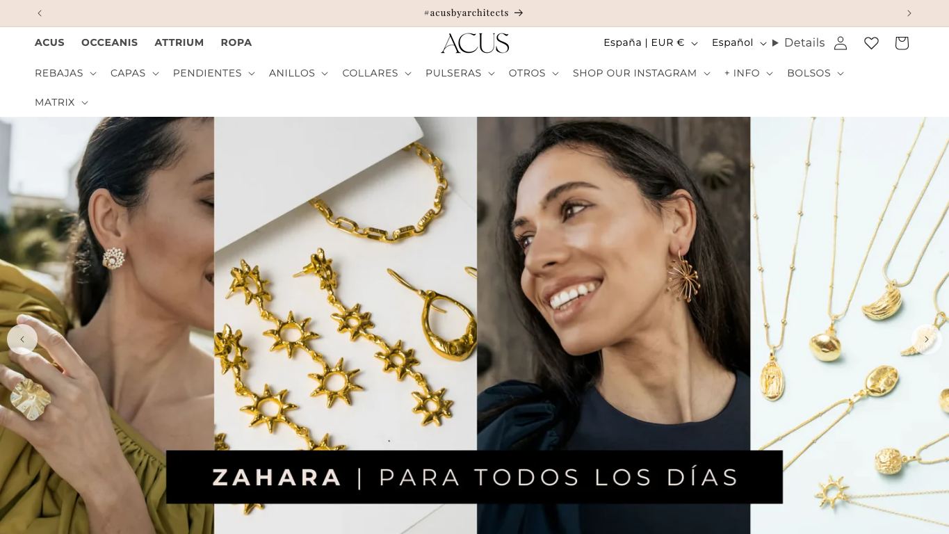 Captura real de la home de ACUS