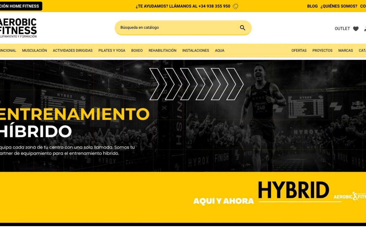 Captura de pantalla de la home de Aerobic y Fitness