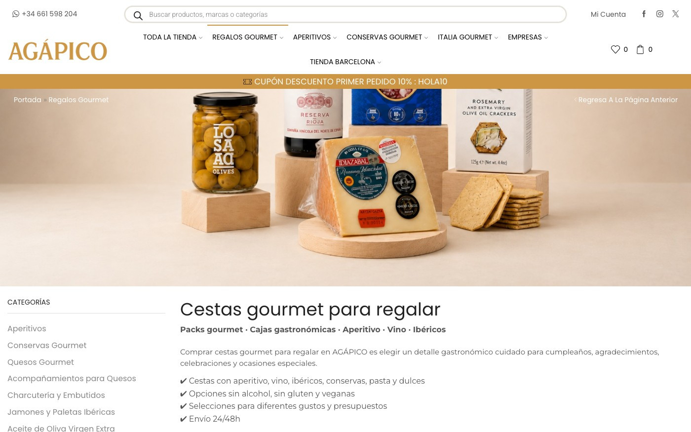 Captura limpia de la home oficial de AGÁPICO