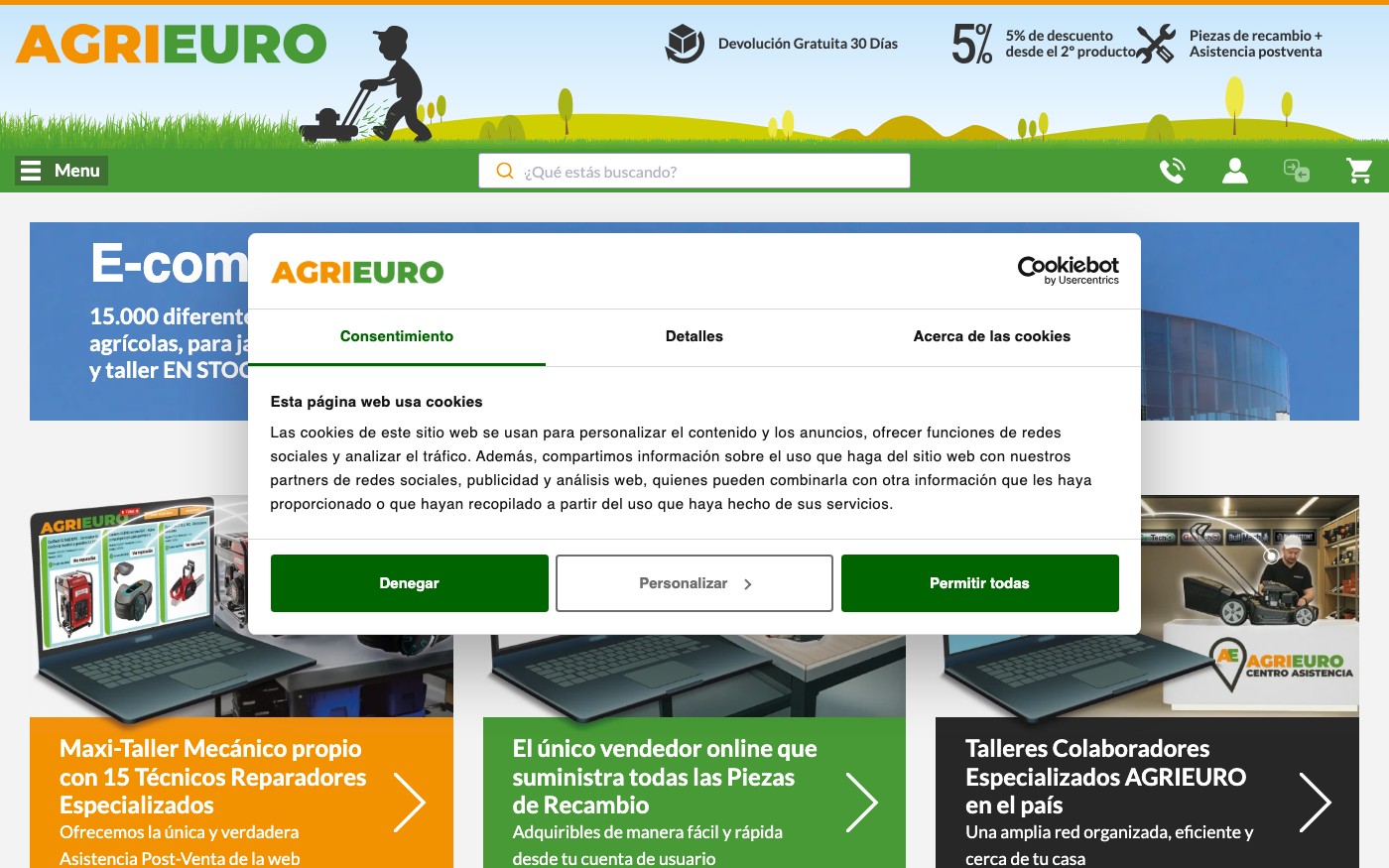 Captura limpia de la home oficial de AgriEuro