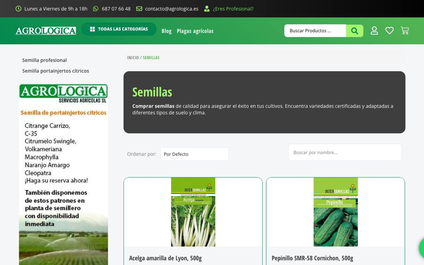 Captura limpia de la home oficial de Agrológica