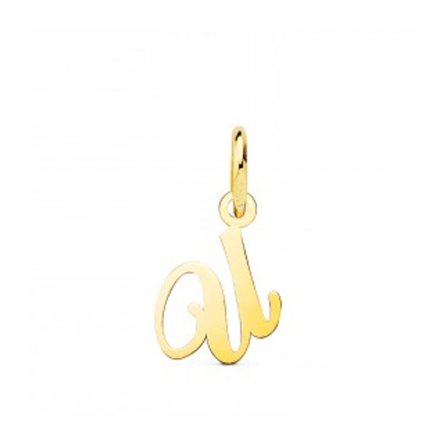 Colgante inicial U oro amarillo 18k