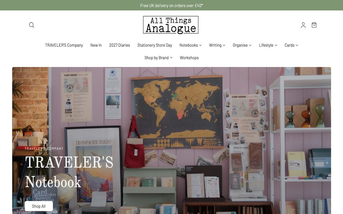 Captura de pantalla de la home de All Things Analogue