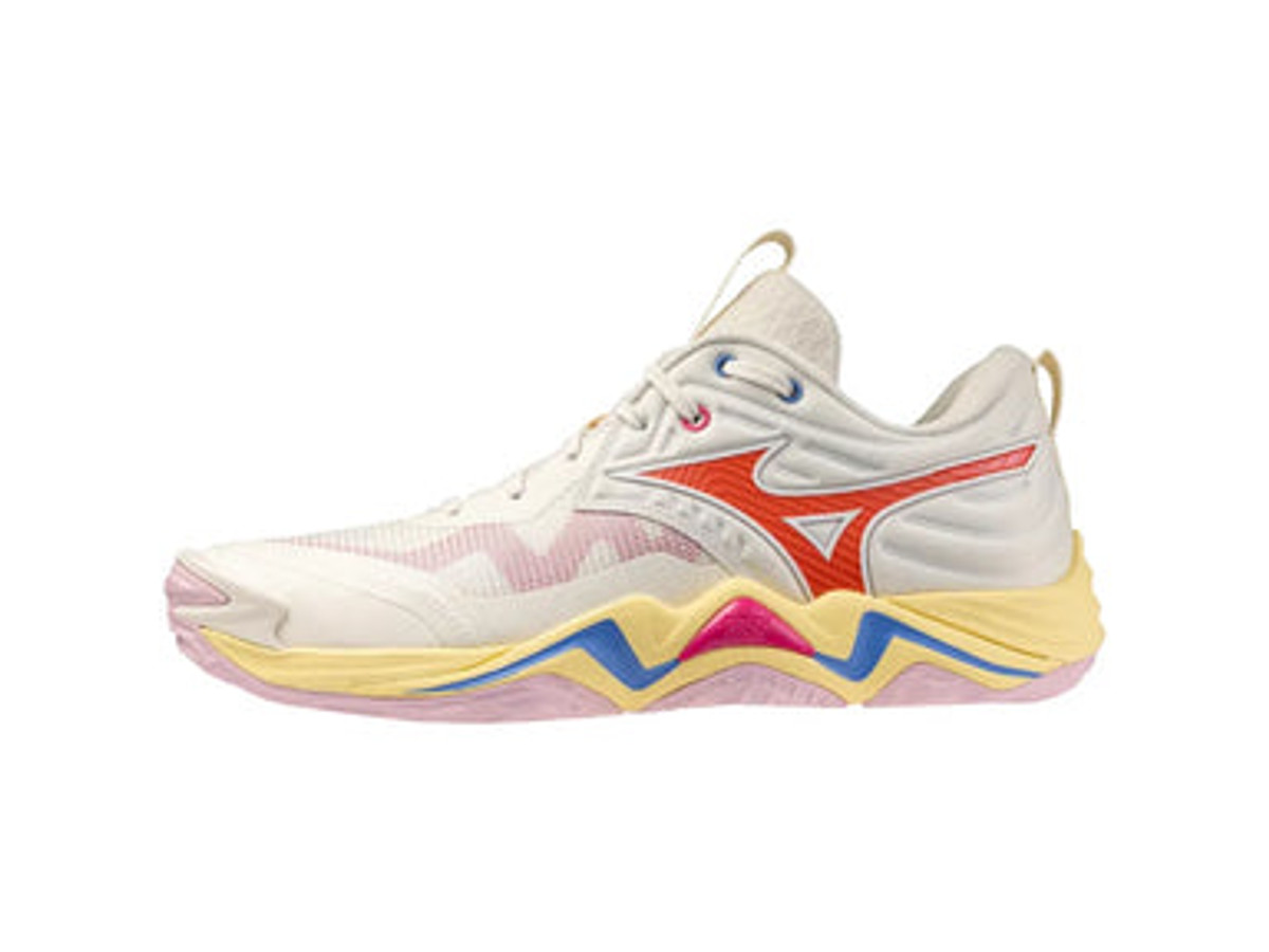 Mizuno Unisex Wave Momentum Elite Volleyball Shoe with white and black design, featuring a mid-top construction, best volleyball footwear |…