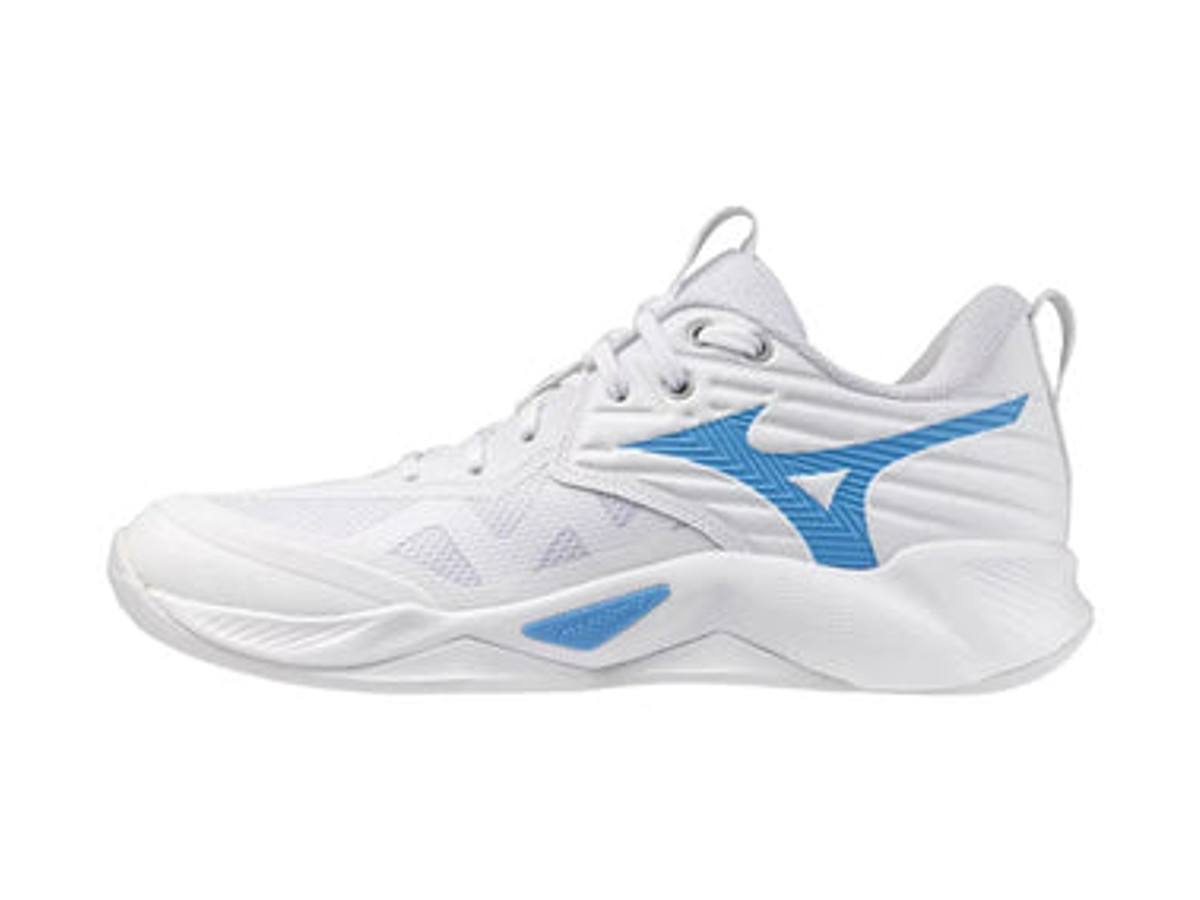 Mizuno Women's Wave Momentum Pro Volleyball Shoe with mesh upper, sleek white design, best volleyball footwear | All Volleyball