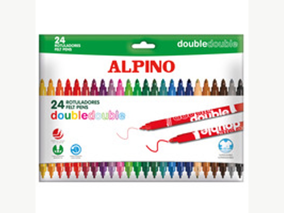 Caja 24 rotuladores doble punta Alpino