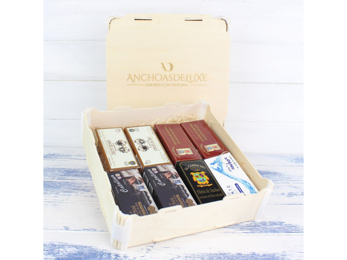 Caja de madera La hora de la anchoa