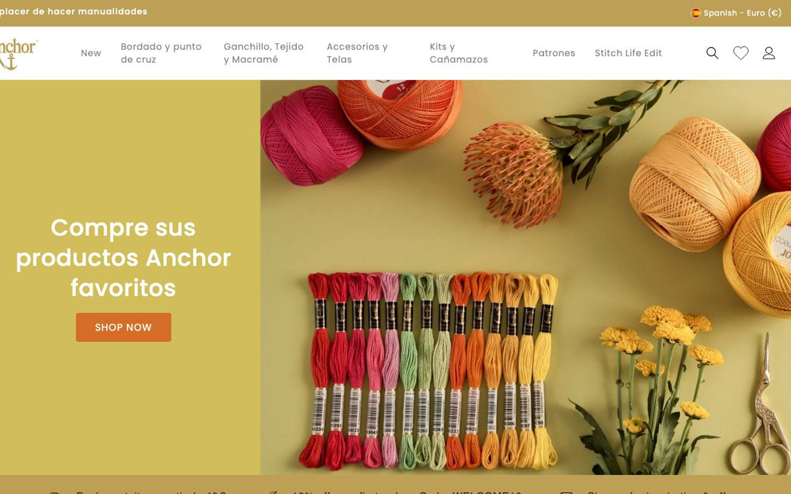 Captura de pantalla de la home de Anchor Crafts