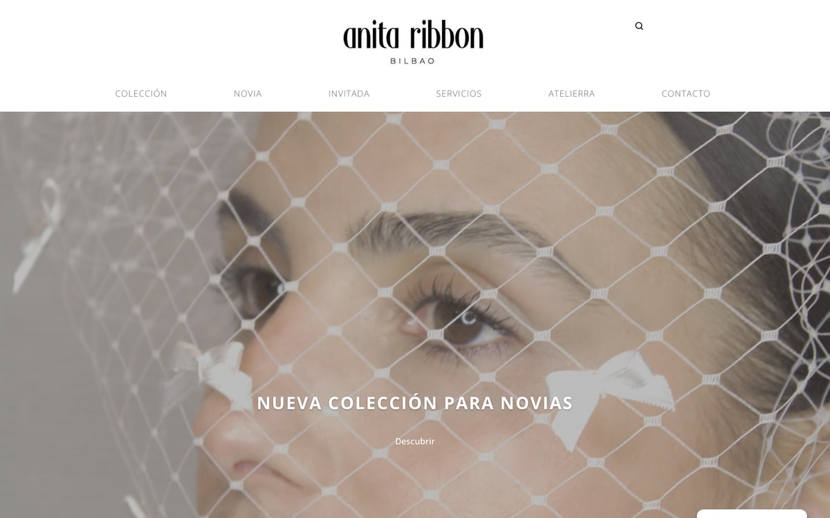 Captura real de la home de Anita Ribbon