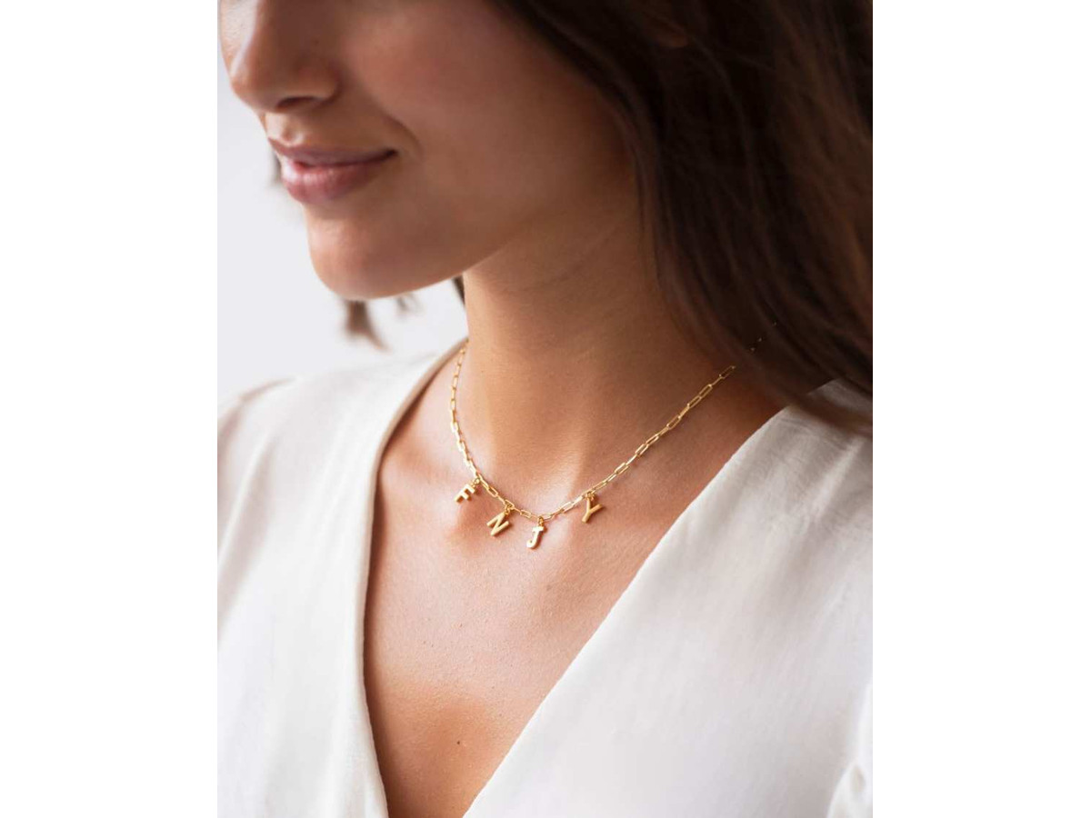 Collar eslabones oro con iniciales mini