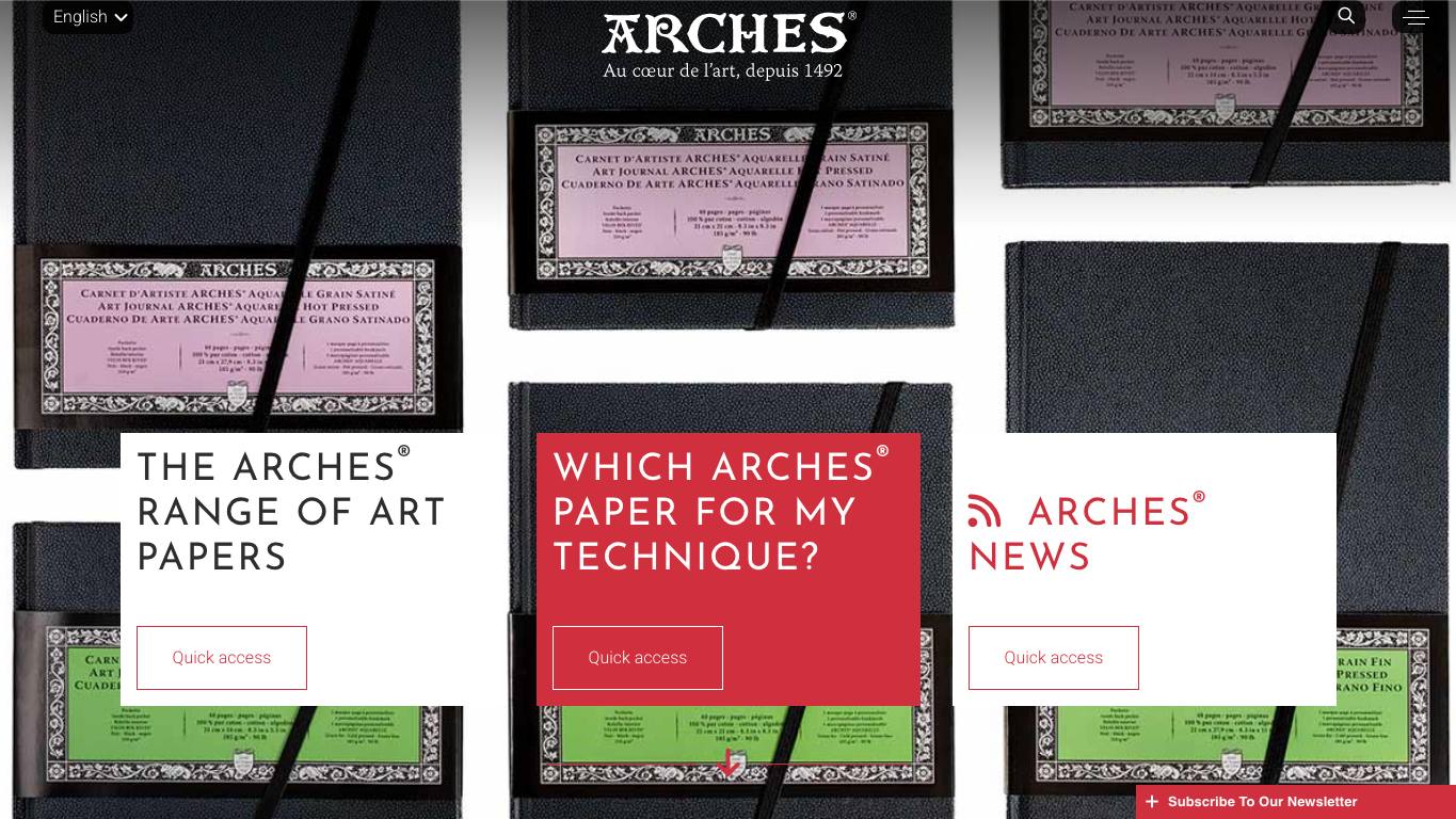 Captura de pantalla de la home de Arches