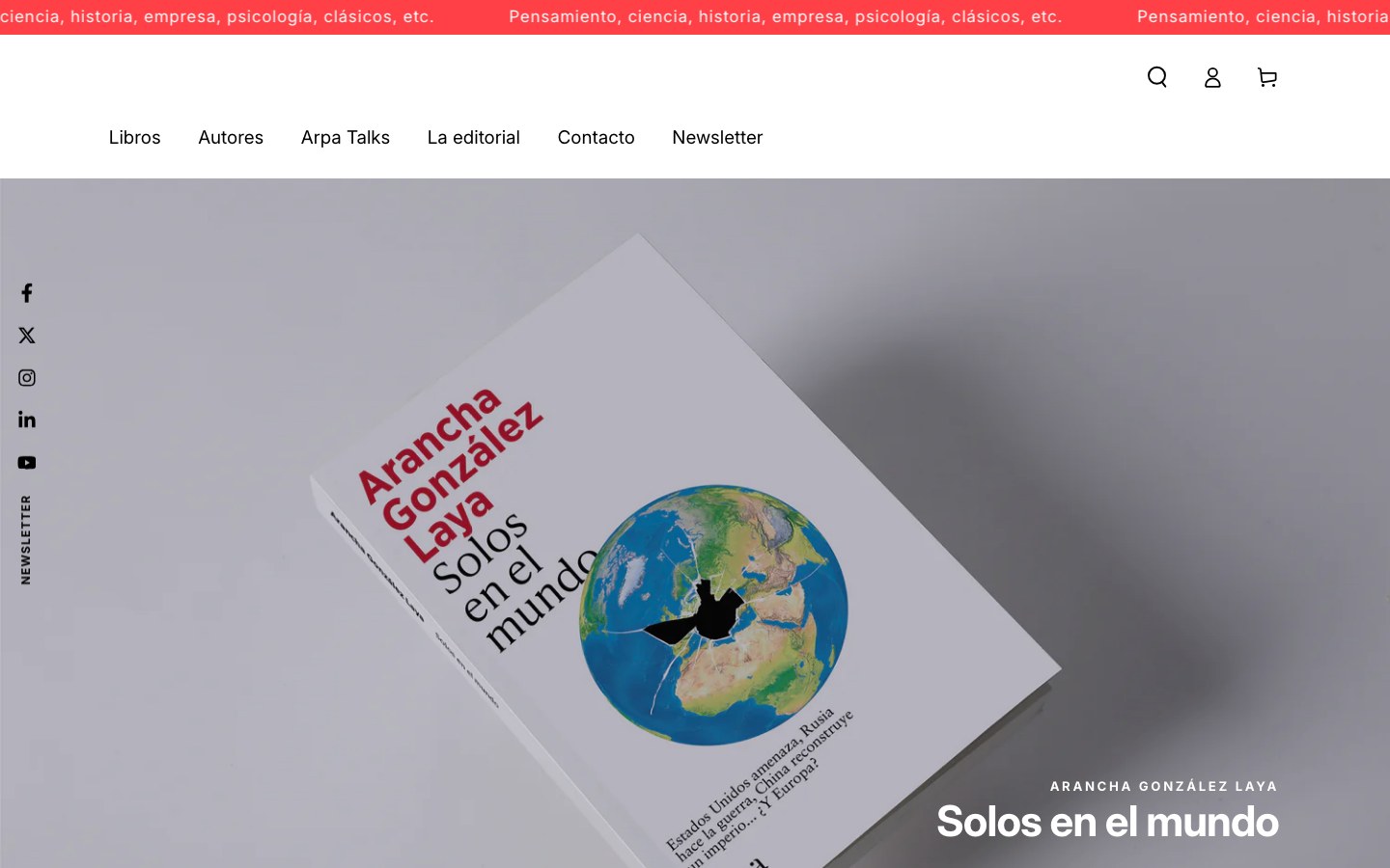 Captura limpia de la home oficial de Arpa Editores