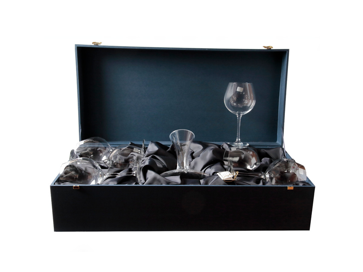 Estuche copas de Borgoña y decantador
