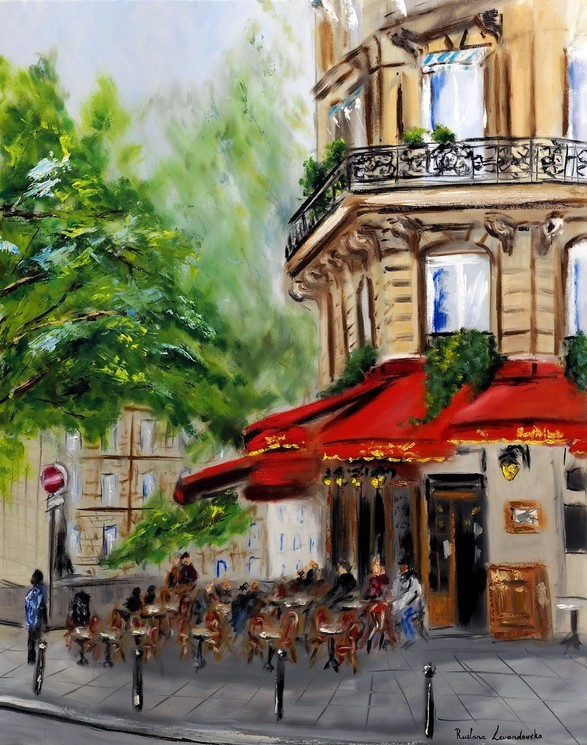 Paris Corner Cafe - with gold embellishment, 2023 Ruslana Levandovska