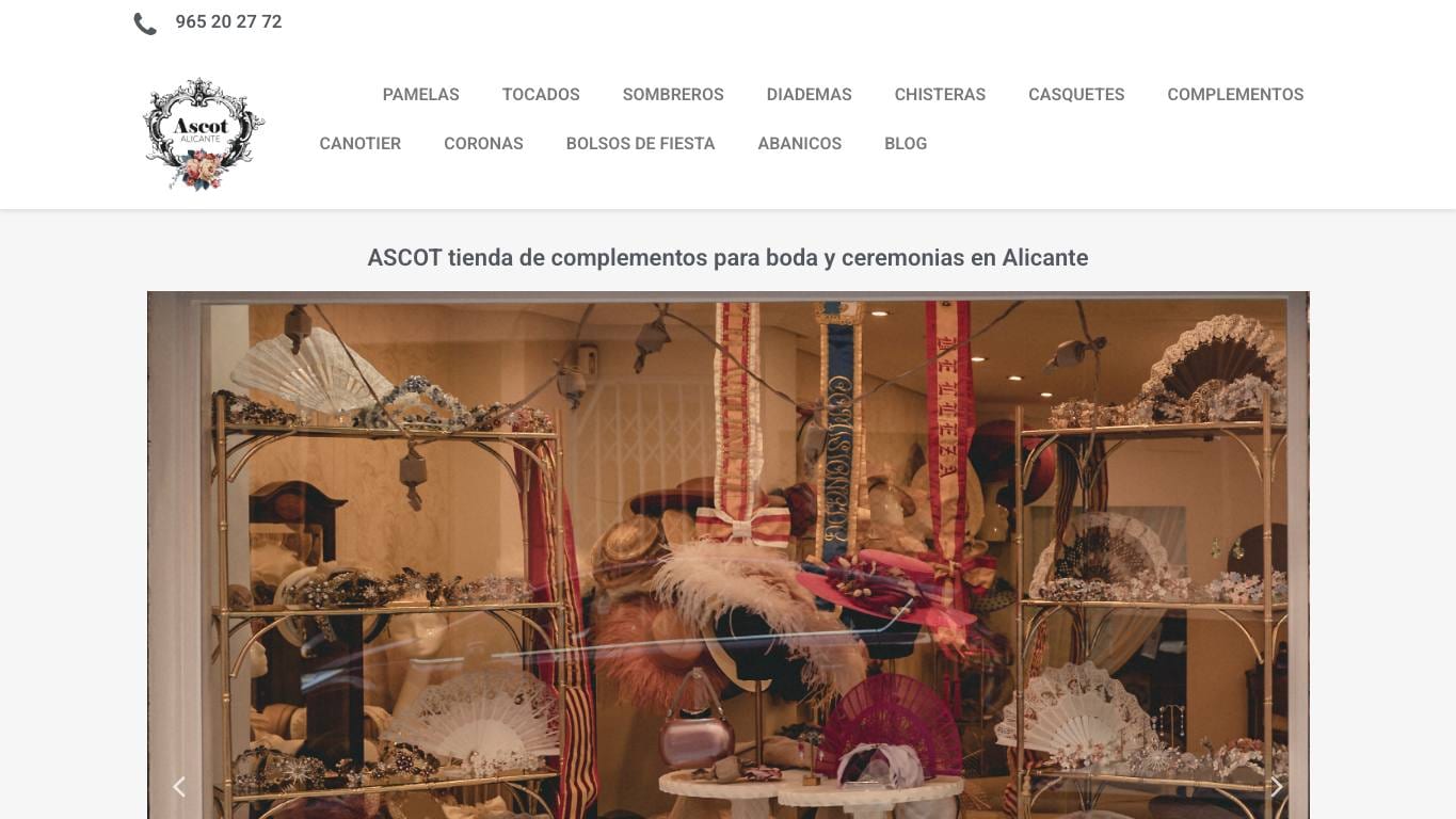 Captura limpia de la home oficial de ASCOT