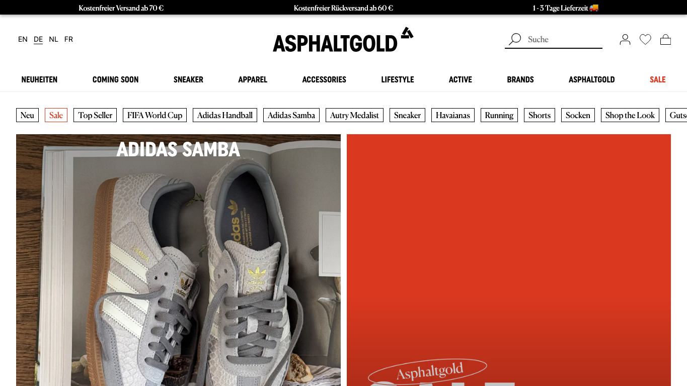 Captura real de la home de Asphaltgold
