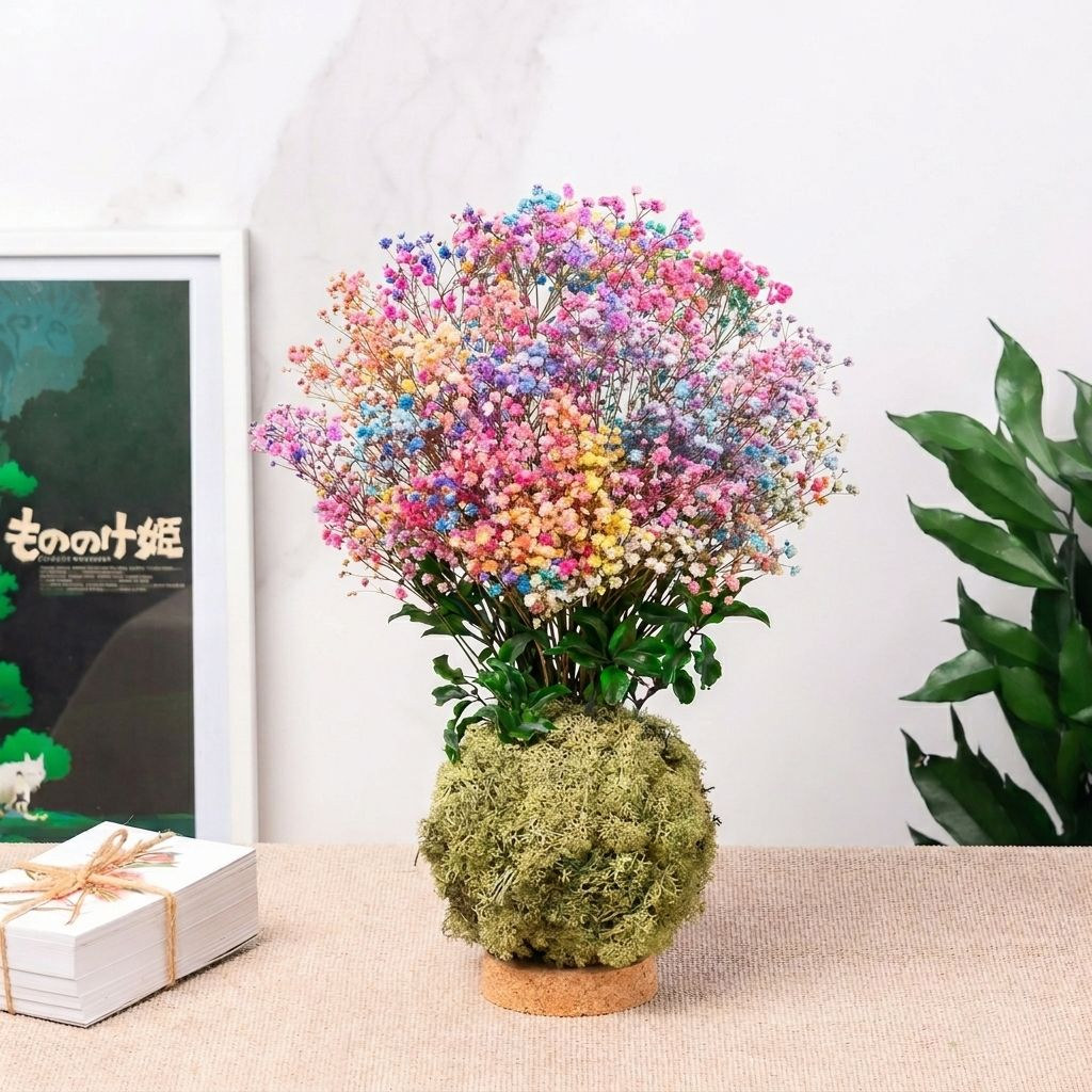 Kokedama eterno de gypsophila