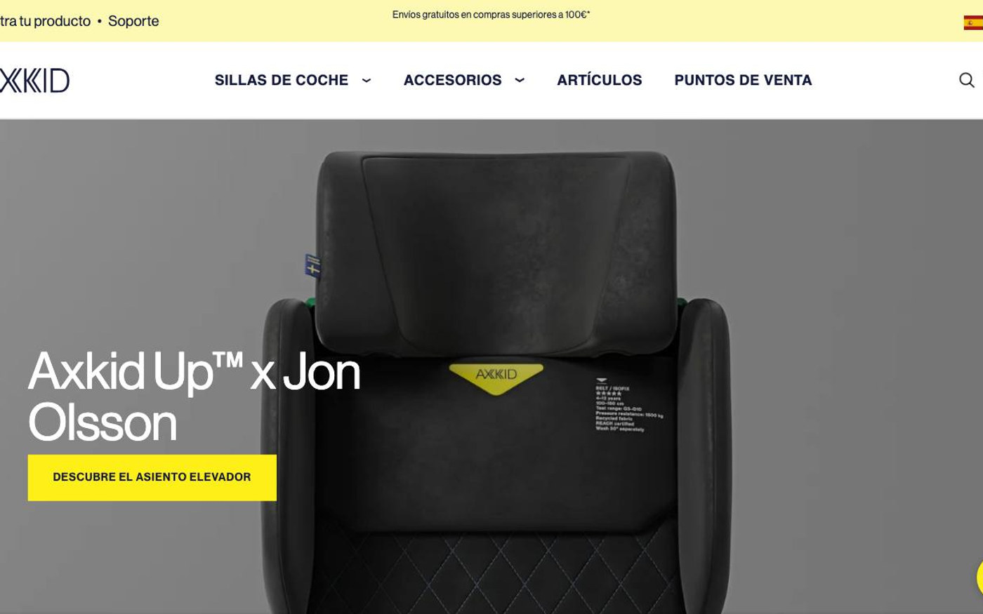 Captura limpia de la home oficial de Axkid