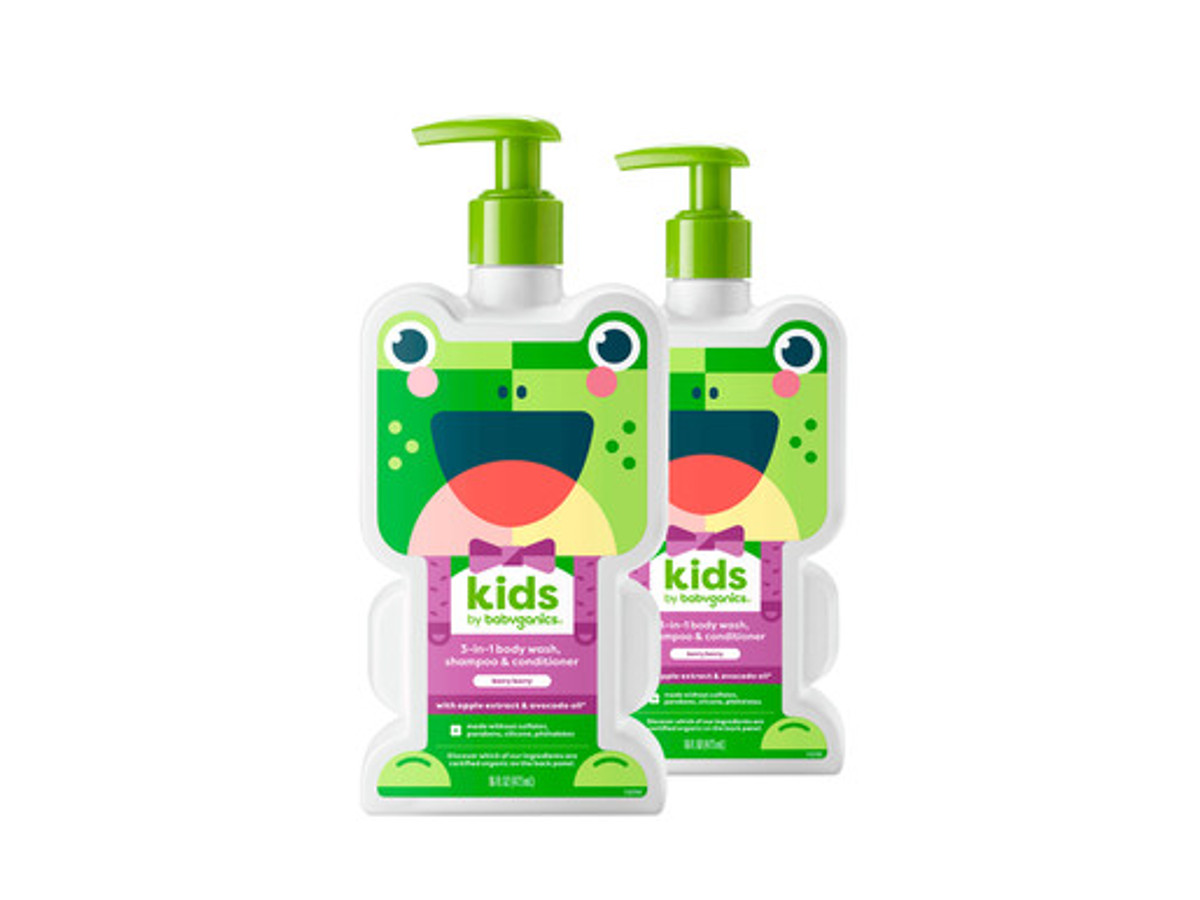 kids 3-in-1 body wash, shampoo & conditioner, berry berry, 2-pack