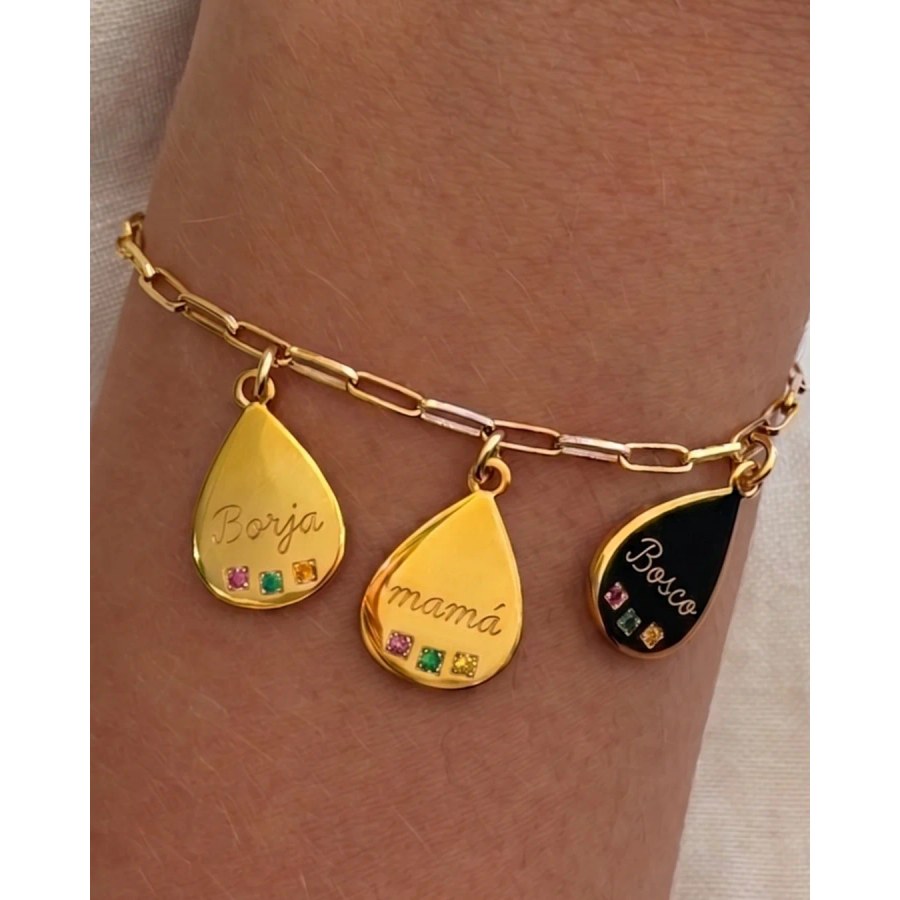 Pulsera Personalizada Gotas Circonita