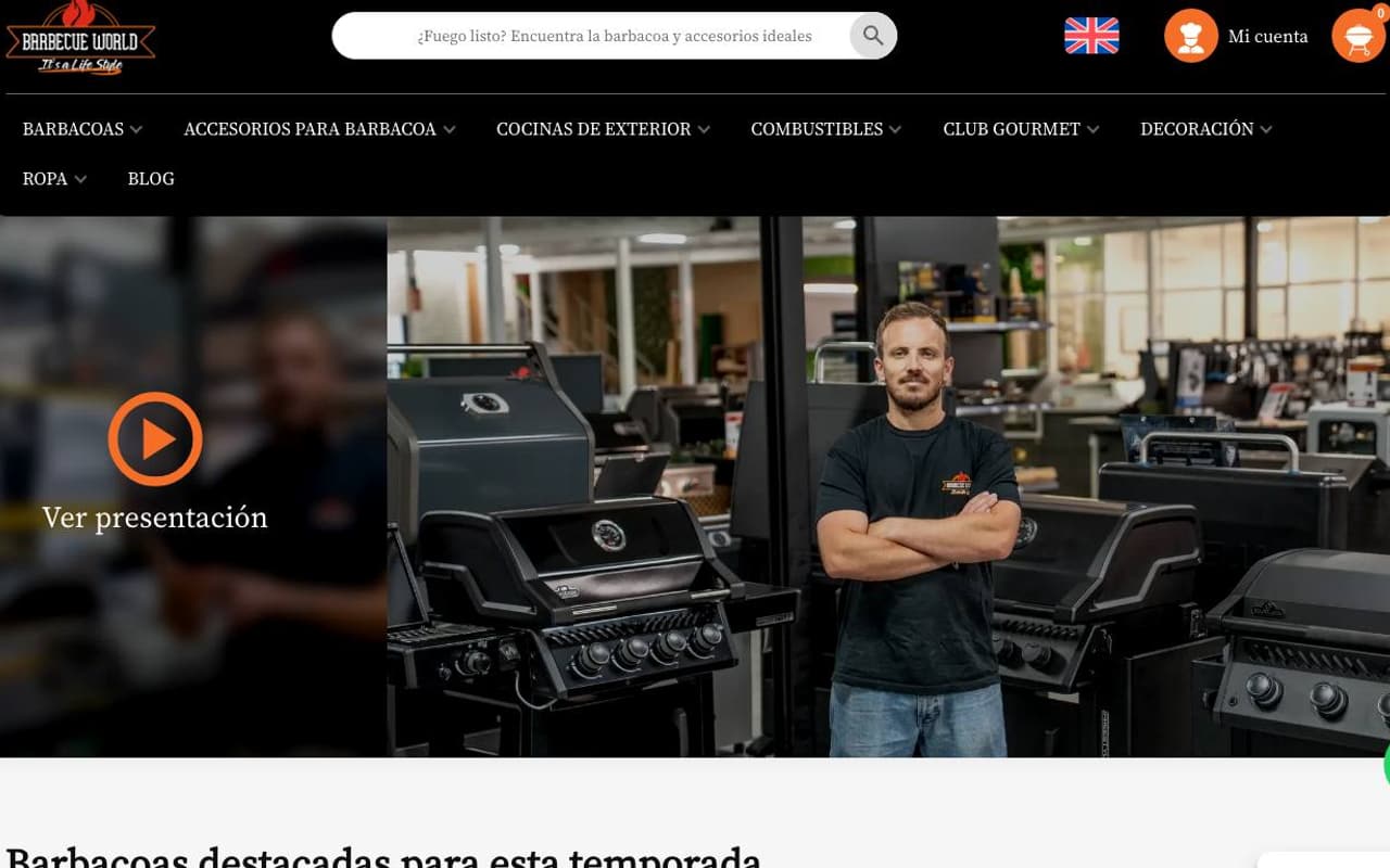 Captura limpia de la home oficial de Barbecue World