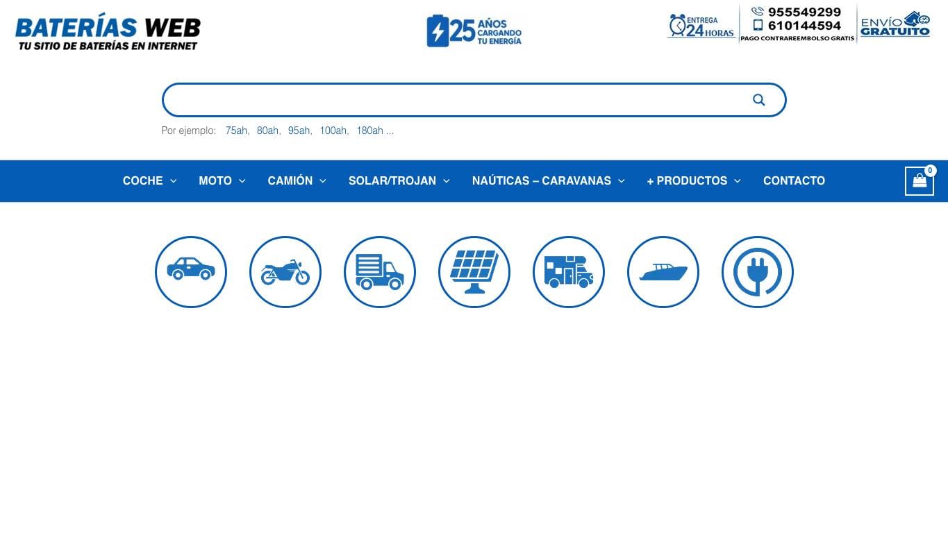 Captura limpia de la home oficial de BateriasWeb