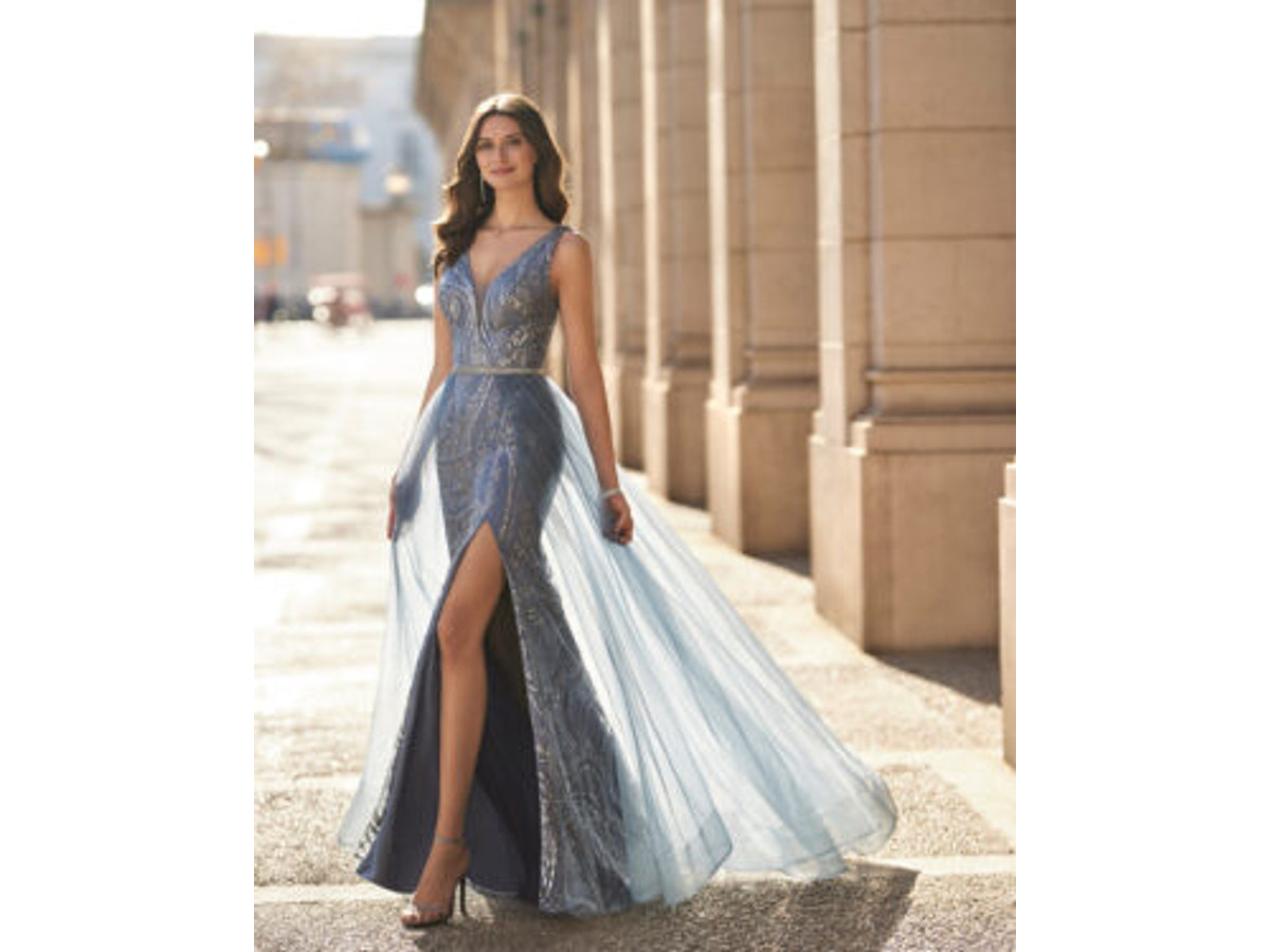 Vestido Marfil Barcelona 7J358 azul plomo