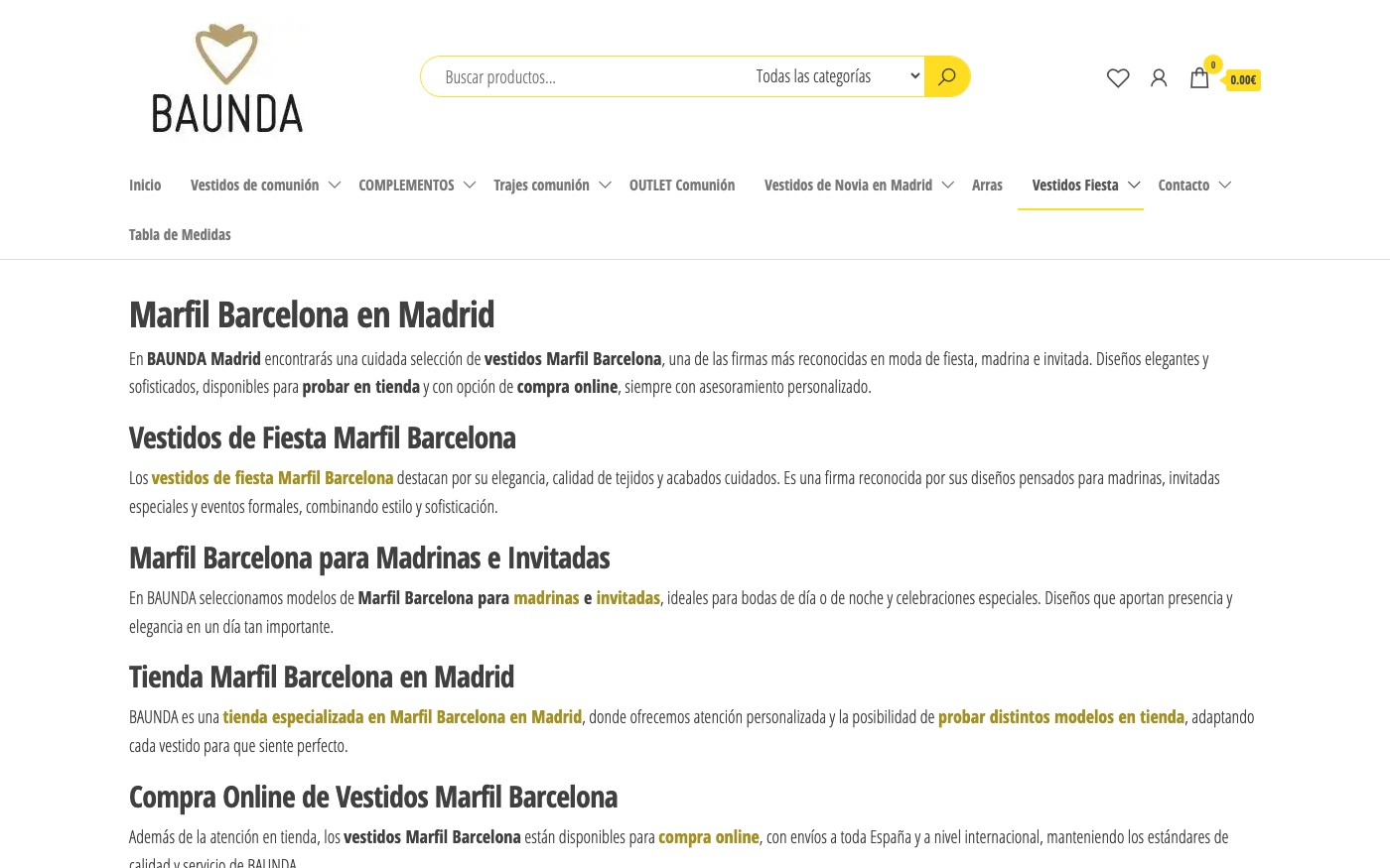 Captura de pantalla de la home de Baunda