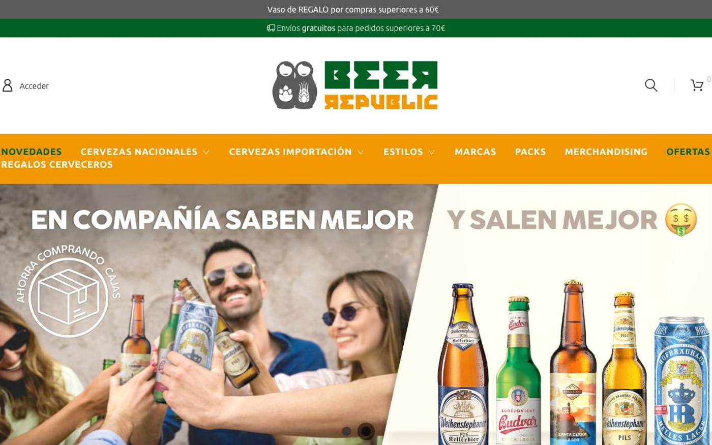 Captura limpia de la home oficial de Beer Republic