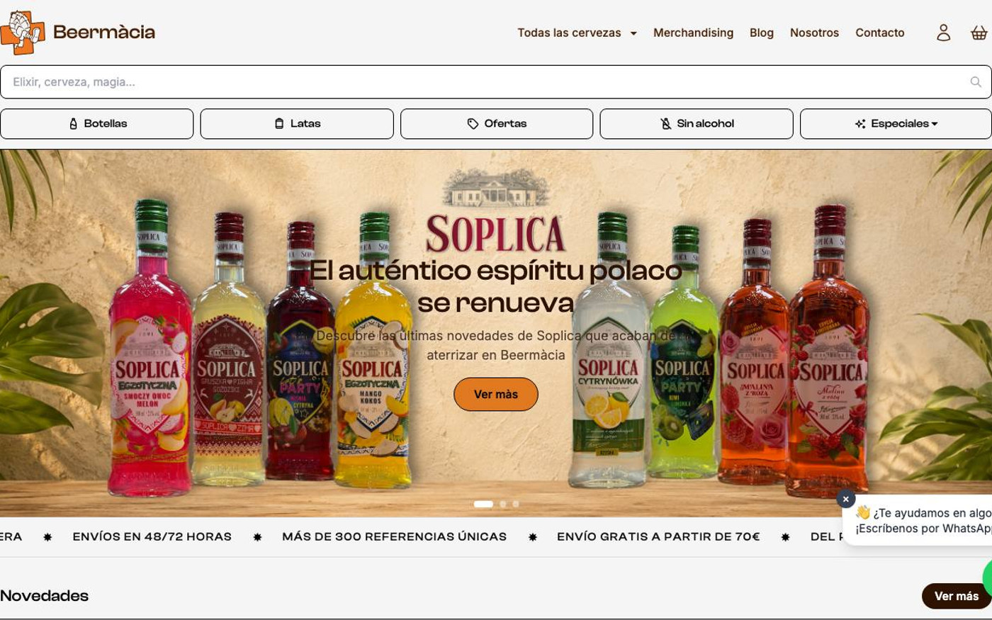Captura limpia de la home oficial de Beermacia
