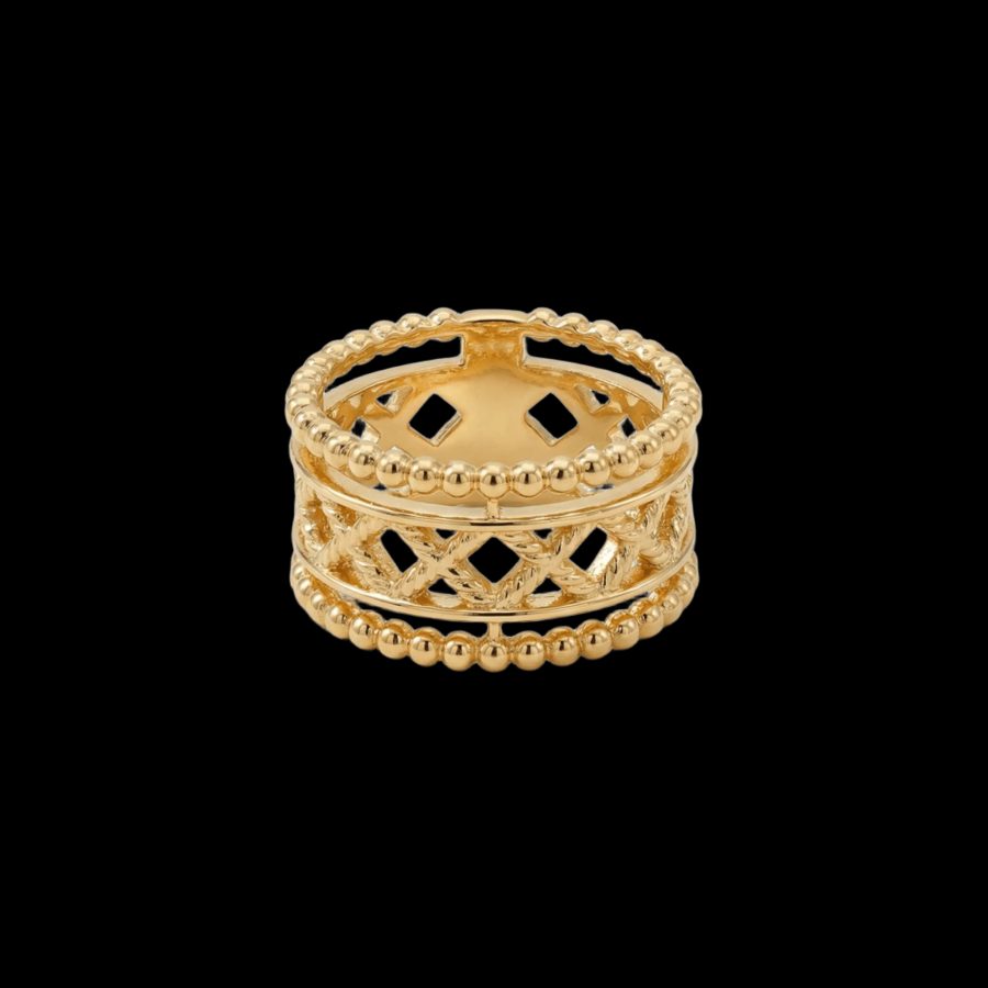 Anillo filigrana plata de ley y baño de oro 18K