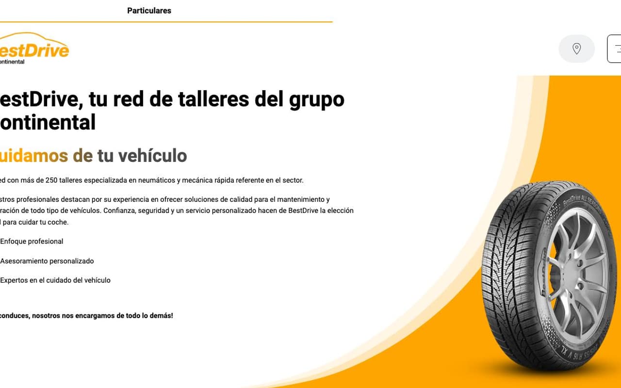 Captura de pantalla de la home de BestDrive