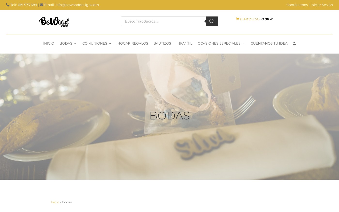 Captura limpia de la home oficial de Bewood Design