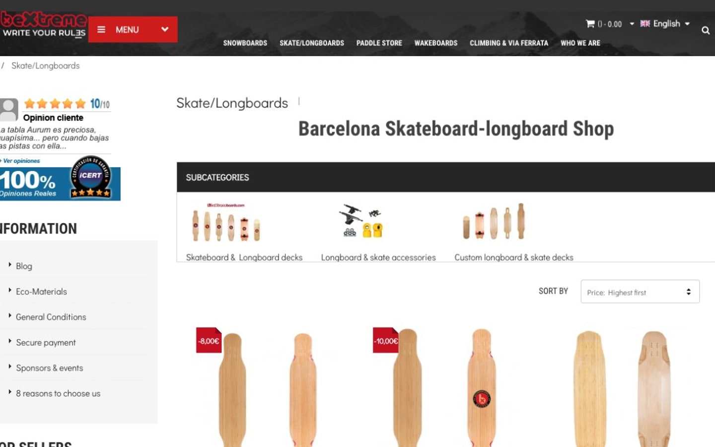 Captura limpia de la página de inicio oficial de BeXtreme