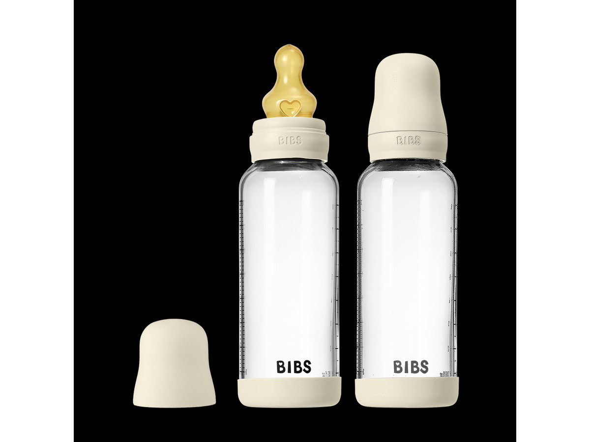 Baby Glass Bottle Set 240ml 2 Pack Latex - Ivory