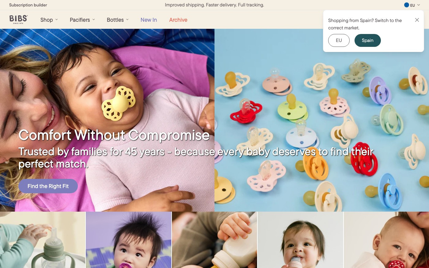Captura de pantalla de la home de BIBS