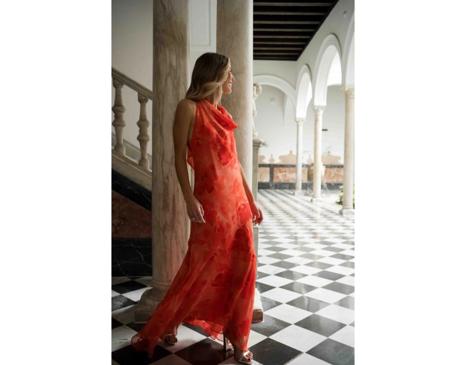 dress ANA print Coral