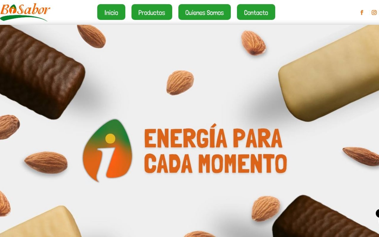 Captura de pantalla de la home de BiSabor