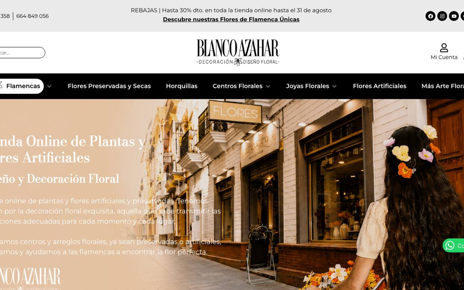 Captura limpia de la home oficial de Blanco Azahar